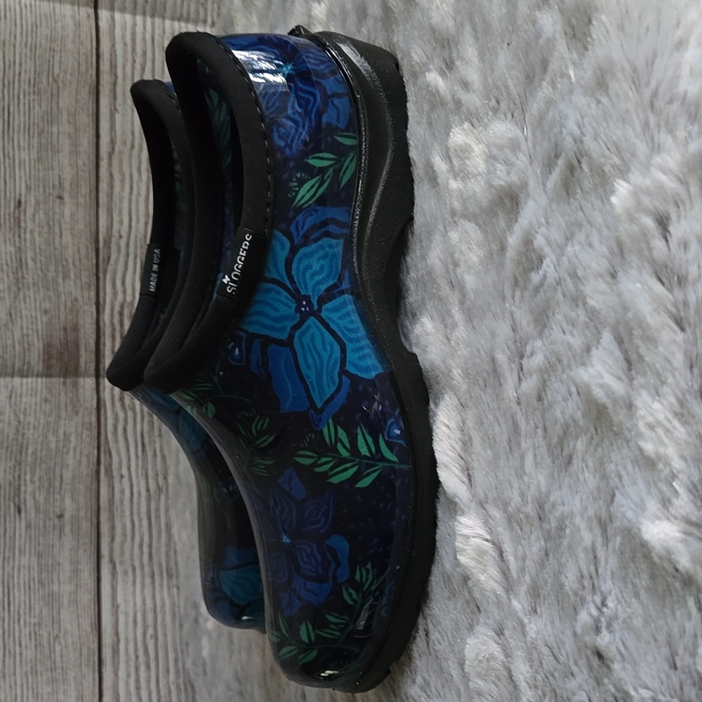 Sloggers Blue/Black Floral Print Gardening Shoes, Womens 8, Excellent Condition - Picture 4 of 10